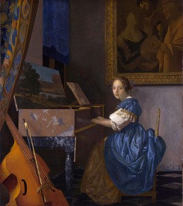 Vermeer Johannes Zittende Klavecimbelspeelster (1673-1675)